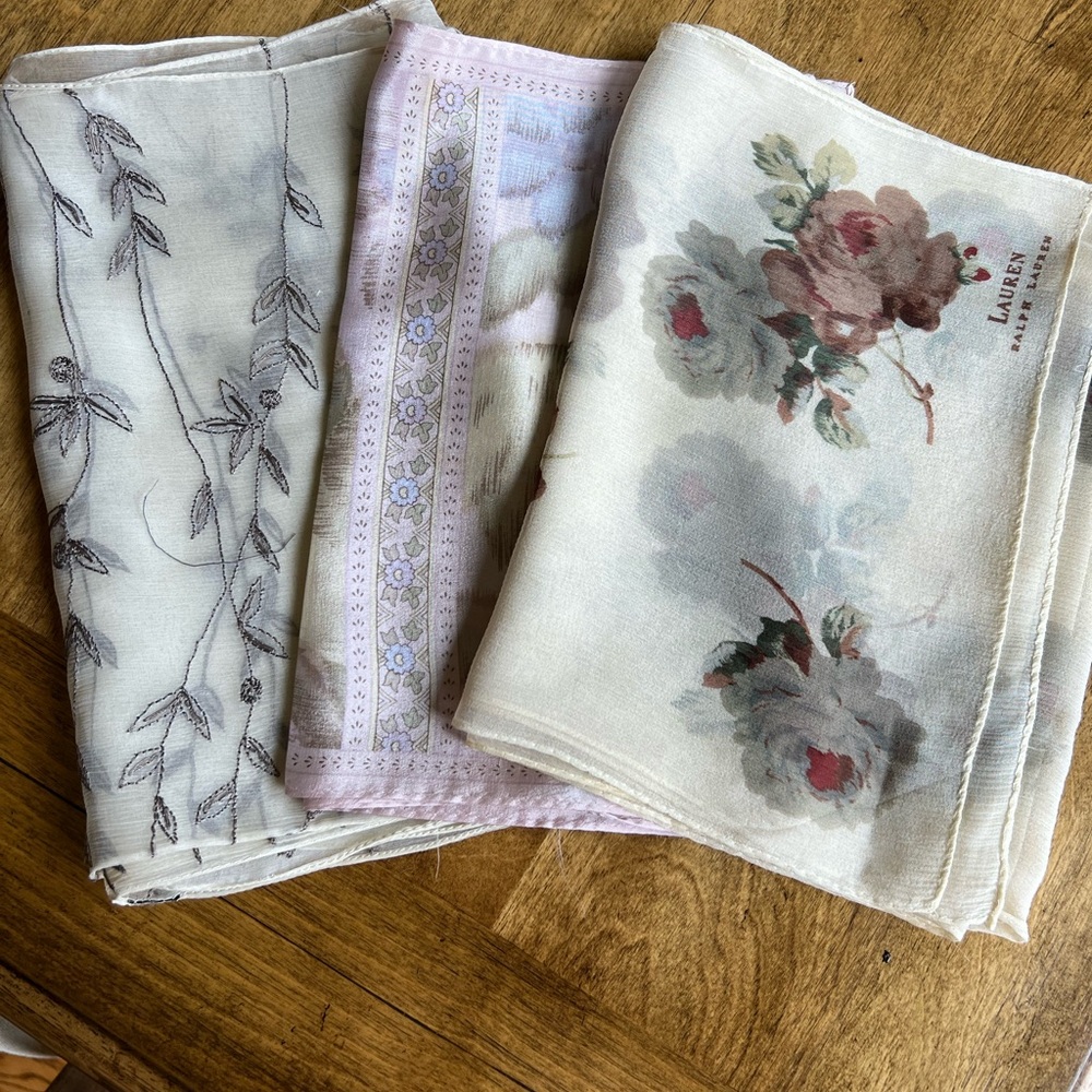 3 preowned vintage scarves